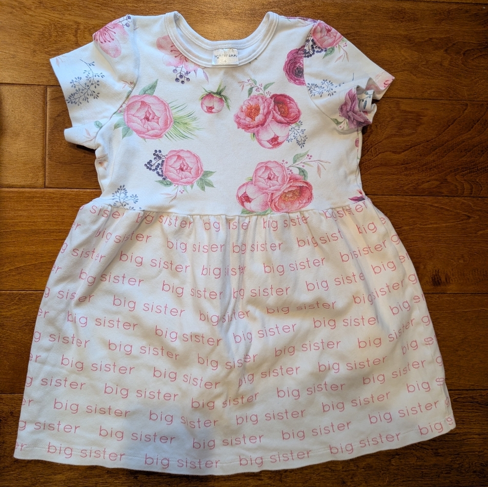 Floral Big Sister Kids Casual Dress